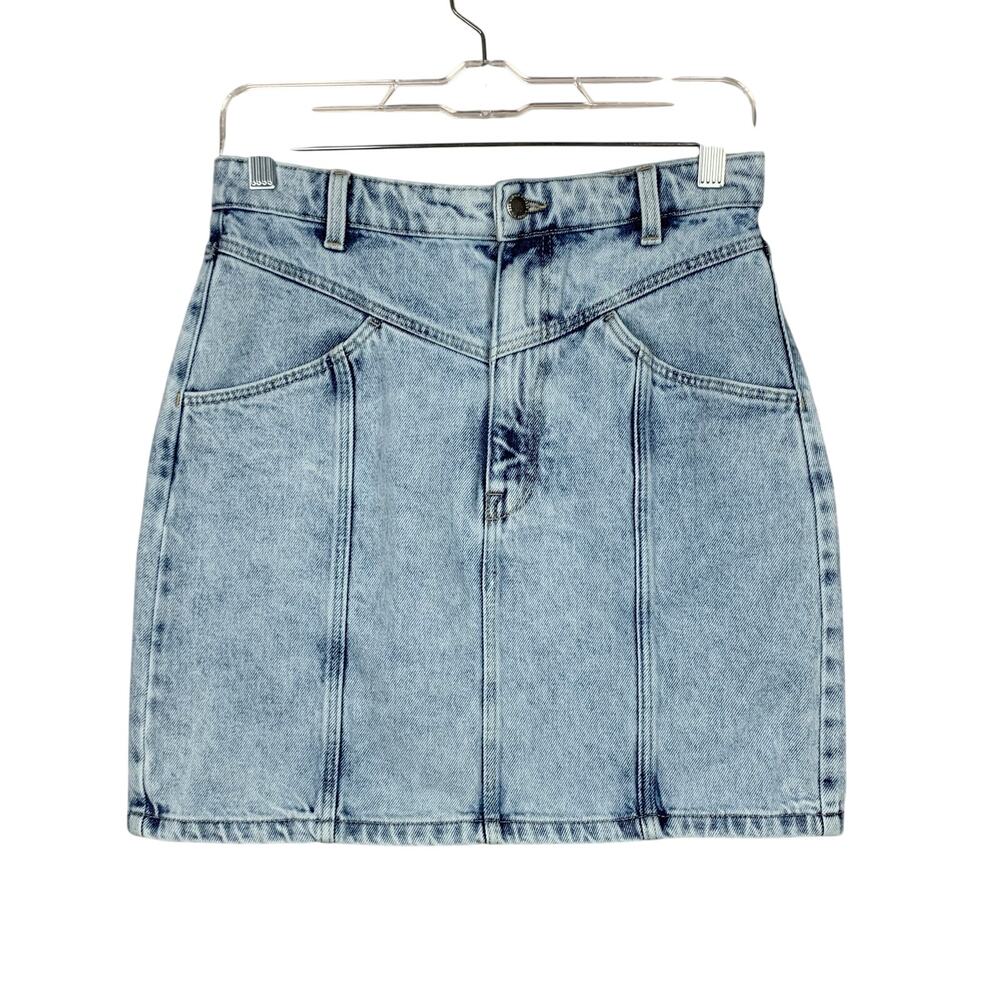 Divided H&M Jean Skirt Blue Acid Wash Denim Above Knee Women's 6